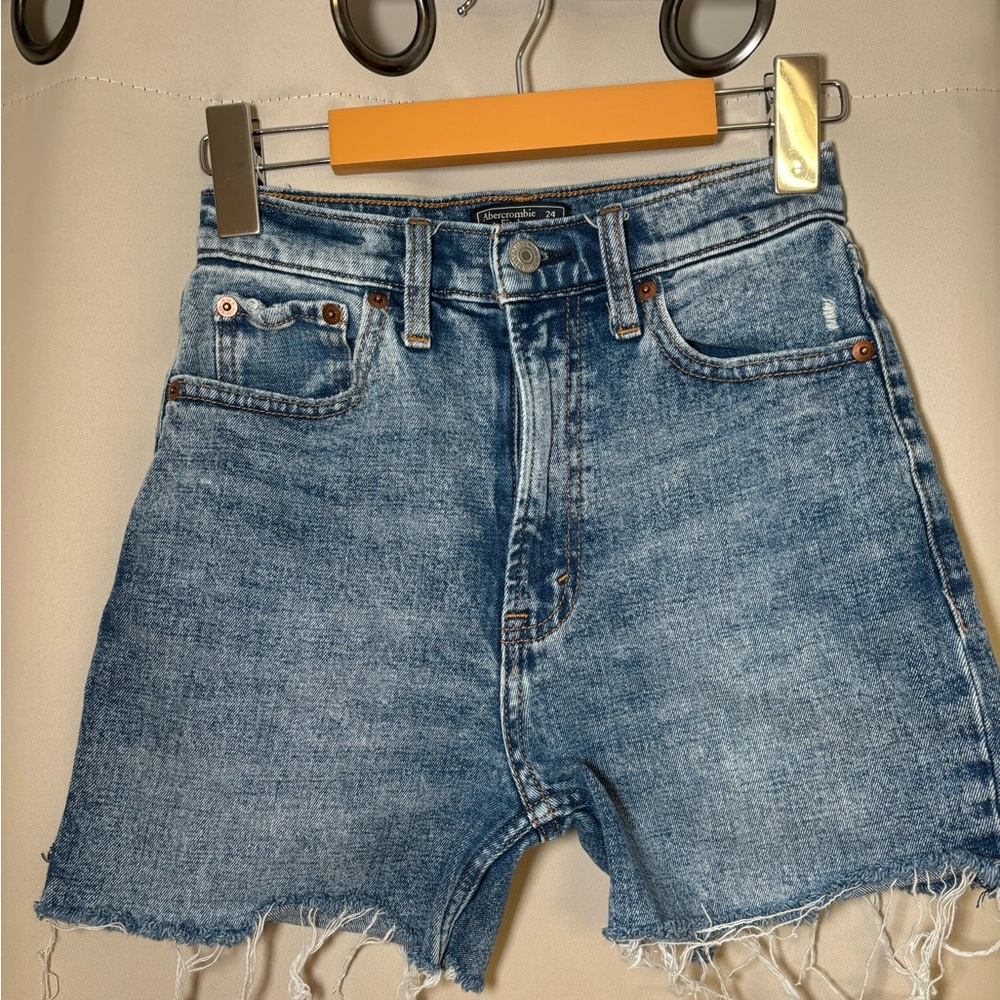 Abercrombie & Fitch Ultra High Rise Straight Denim Shorts